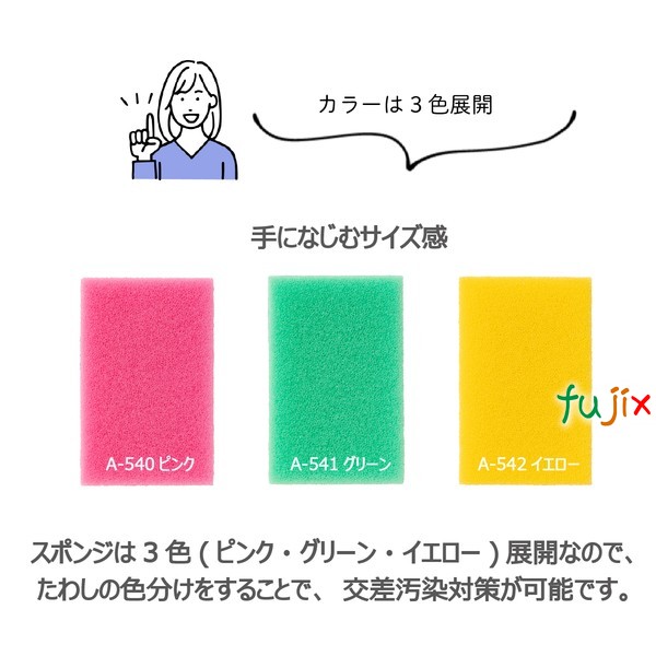 業務用 スポンジ たわし A-540  キクロンプロスポンジたわしプラス ハード ピンク120個／ケース