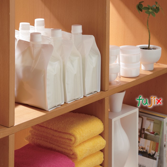 DP21-GW1000 夢パック スパウトパウチ(キャップ付) ガゼット袋 135×80×240mm 400枚／ケース スパウト口内径21mm 食品OK 日本製 カウパック