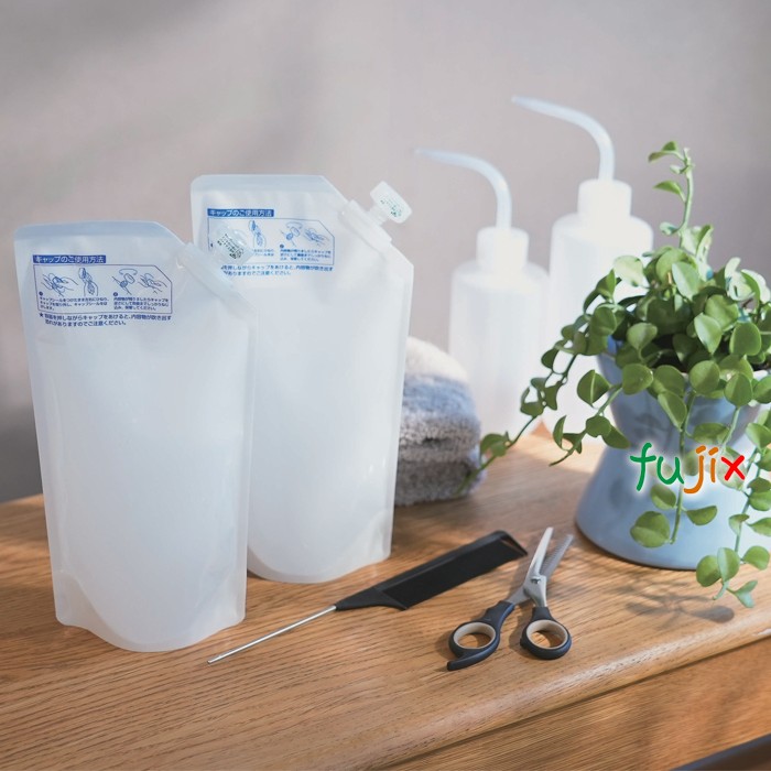 DPY-201 夢パック スパウトパウチ(キャップ付) スタンド袋 120×230(34.5)mm 800枚／ケース スパウト口内径6mm 食品不可 日本製 カウパック