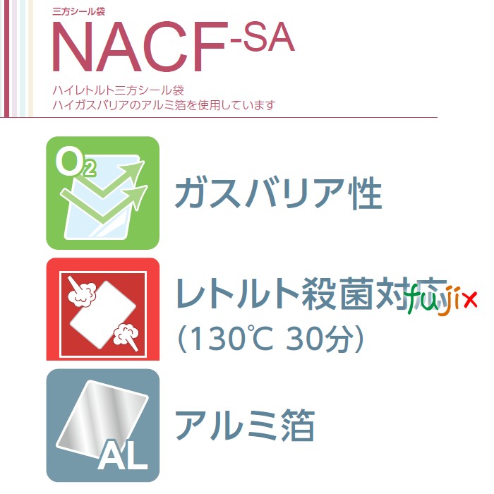 NACF-SA1220 三方シール袋 120×200mm 2700枚／ケース 食品OK ナイロンポリ 日本製 カウパック